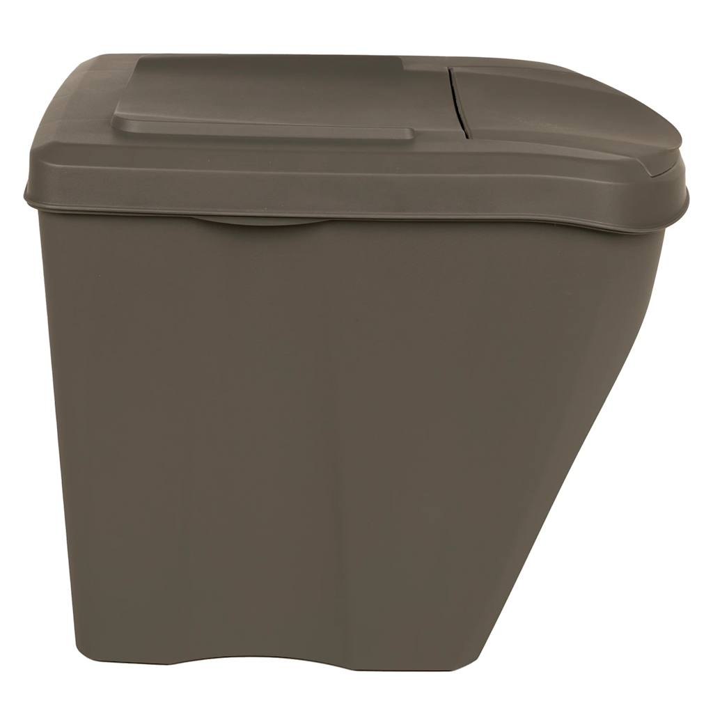 Sudedamos šiukšlių dėžės, 3vnt., pilkos, 75l, polipropilenas