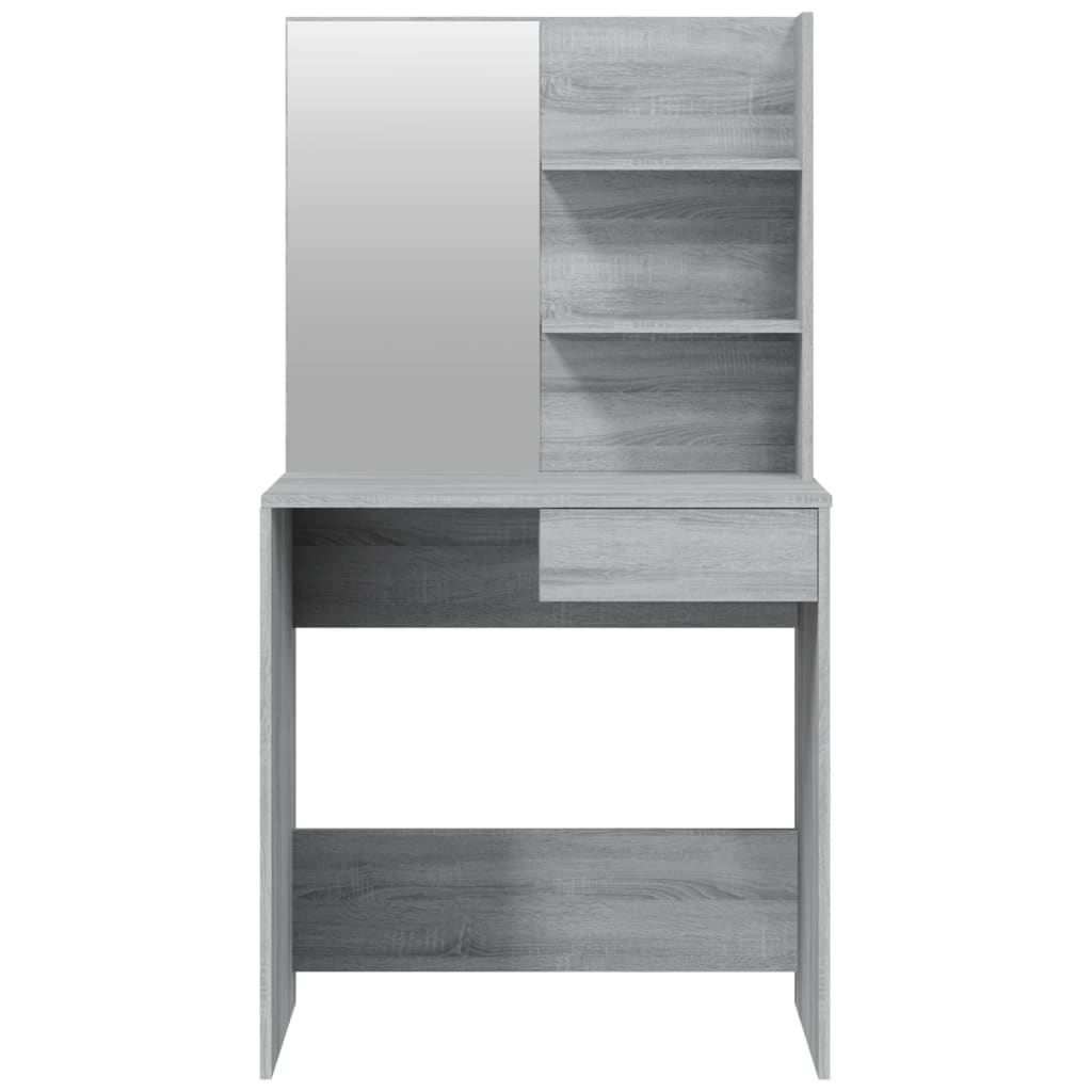 Dressing table set, grey oak, 74.5x40x141cm