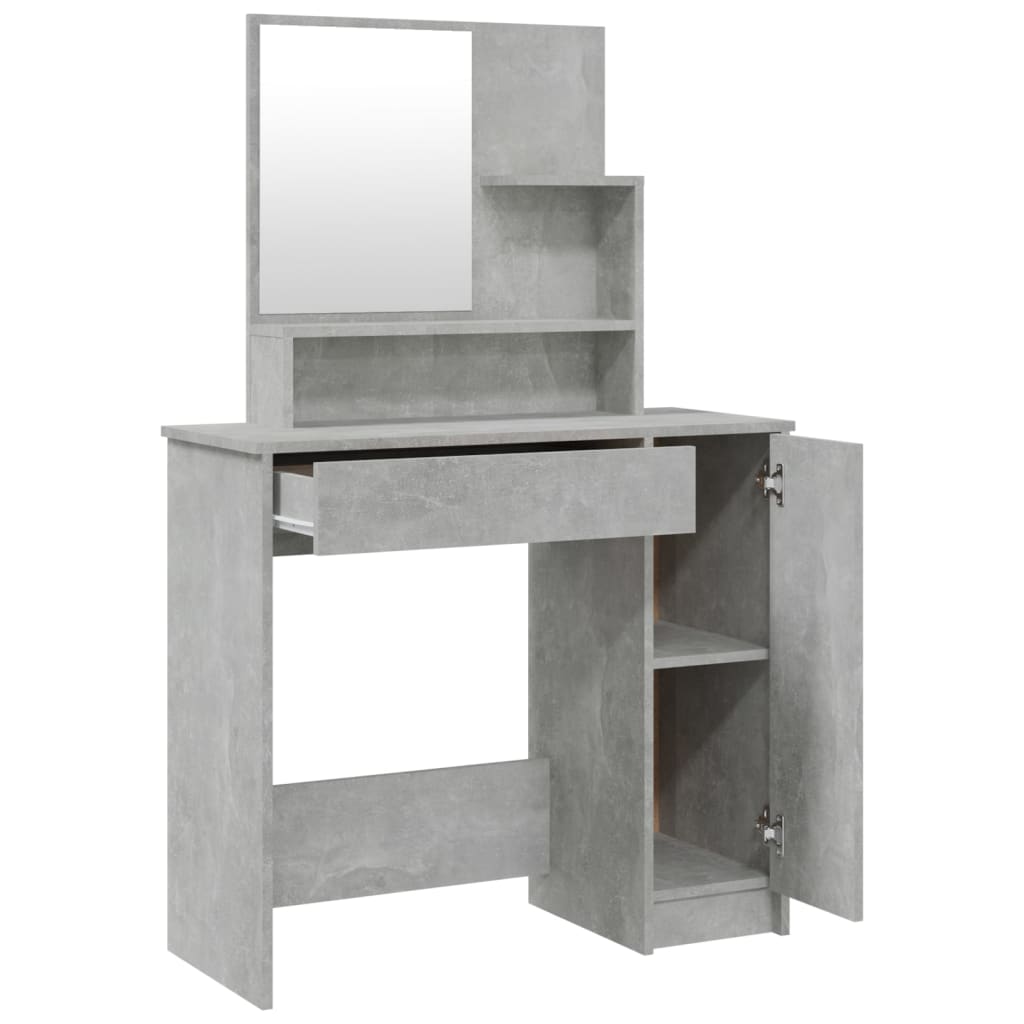 Dressing table set, concrete grey, 86.5x35x136cm