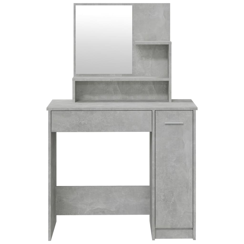 Dressing table set, concrete grey, 86.5x35x136cm