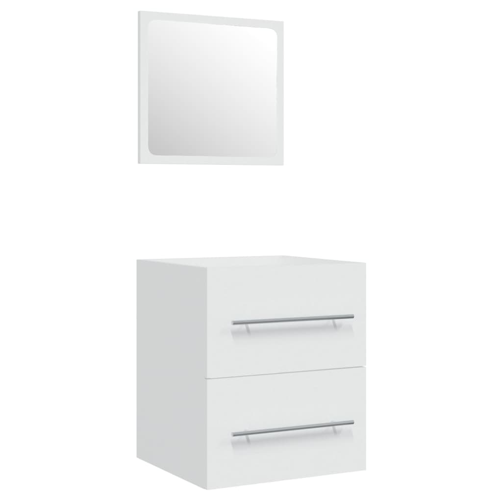 Washbasin cabinet with integrated washbasin, white, wood