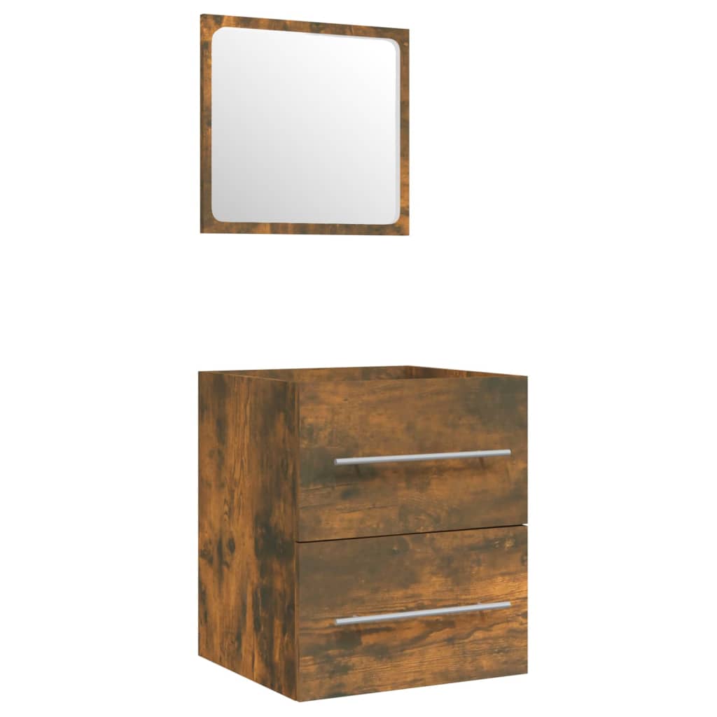 Sink cabinet with sink, smoky oak, wood
