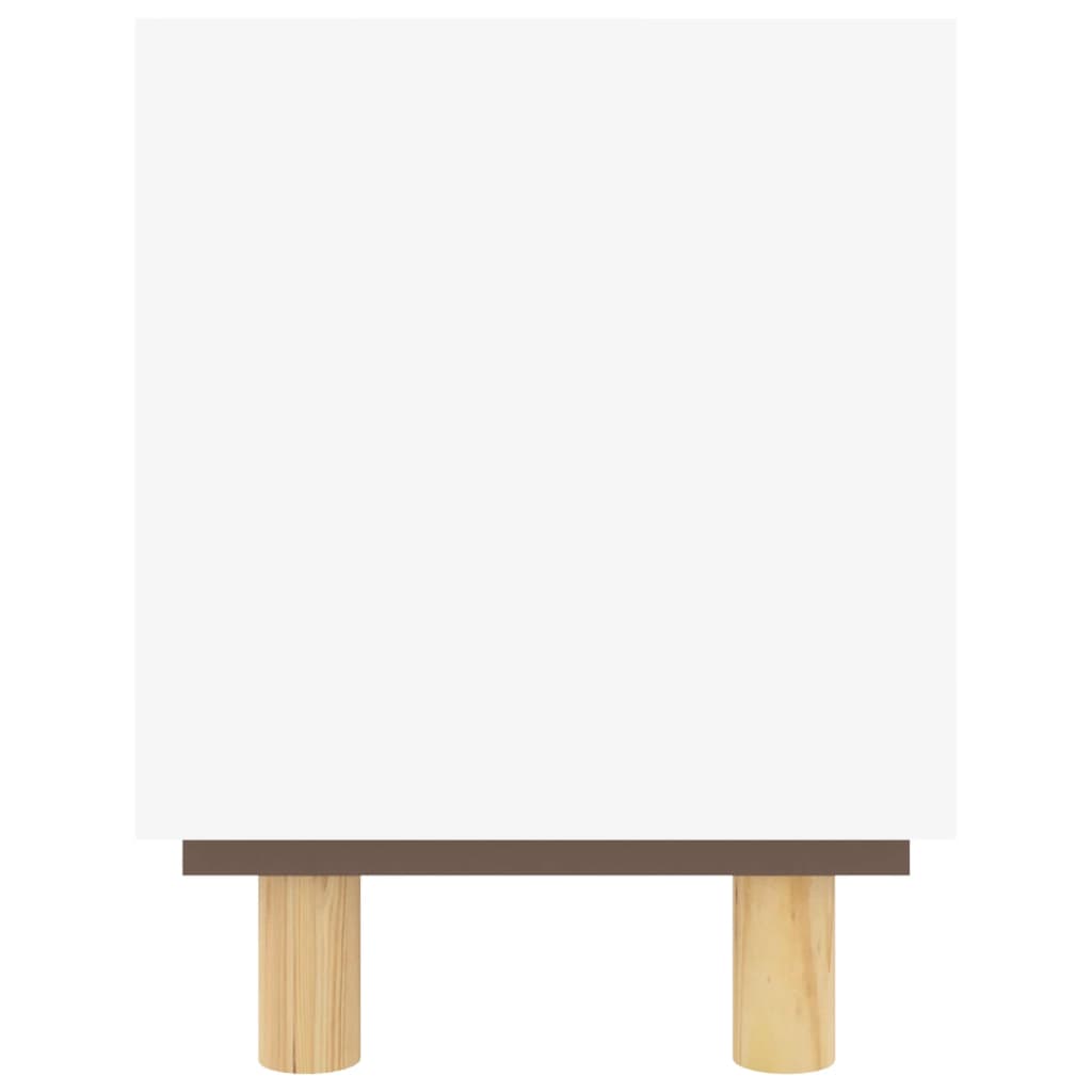 TV cabinet, white, 105x30x40cm, pine and rattan