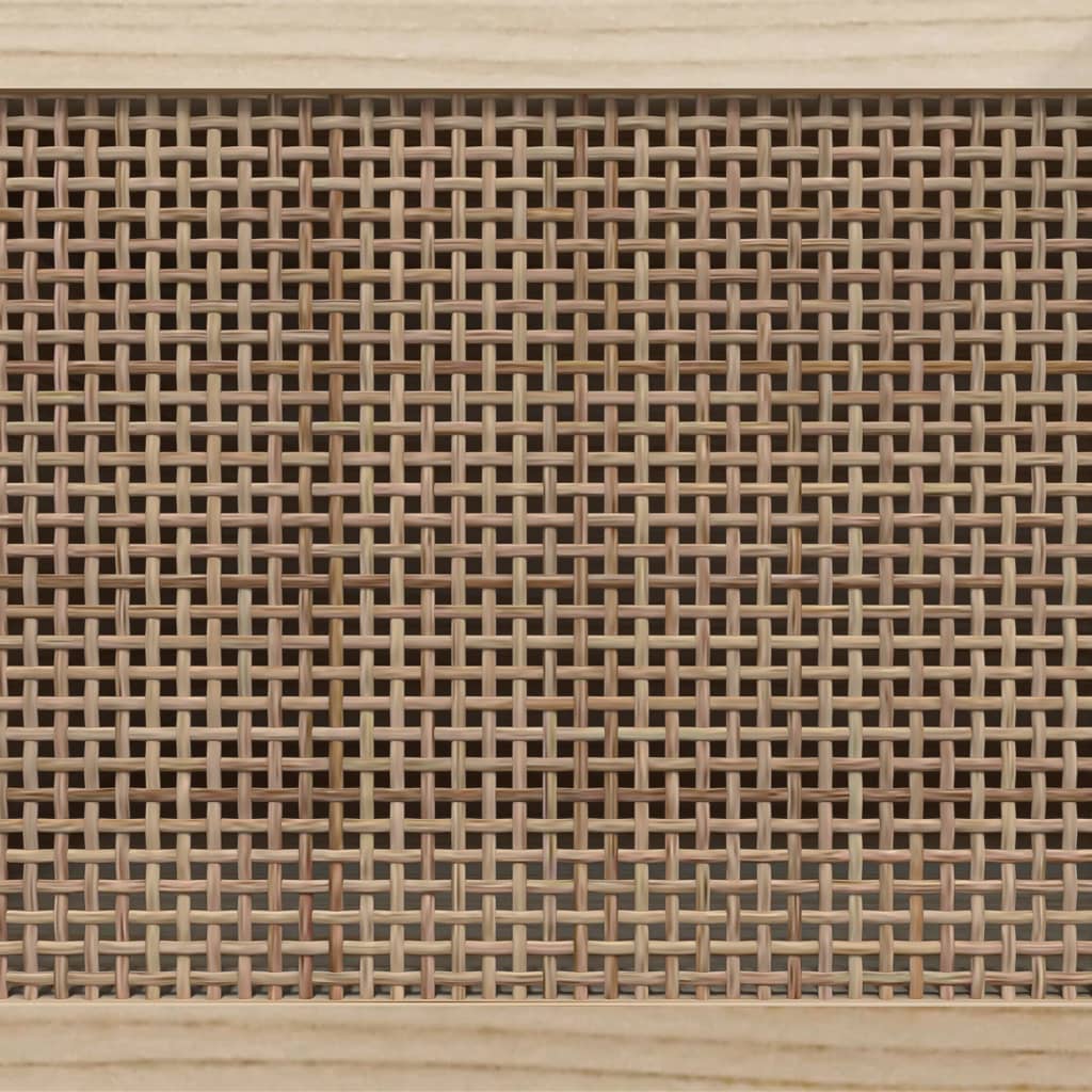 TV cabinet, white, 105x30x40cm, pine and rattan