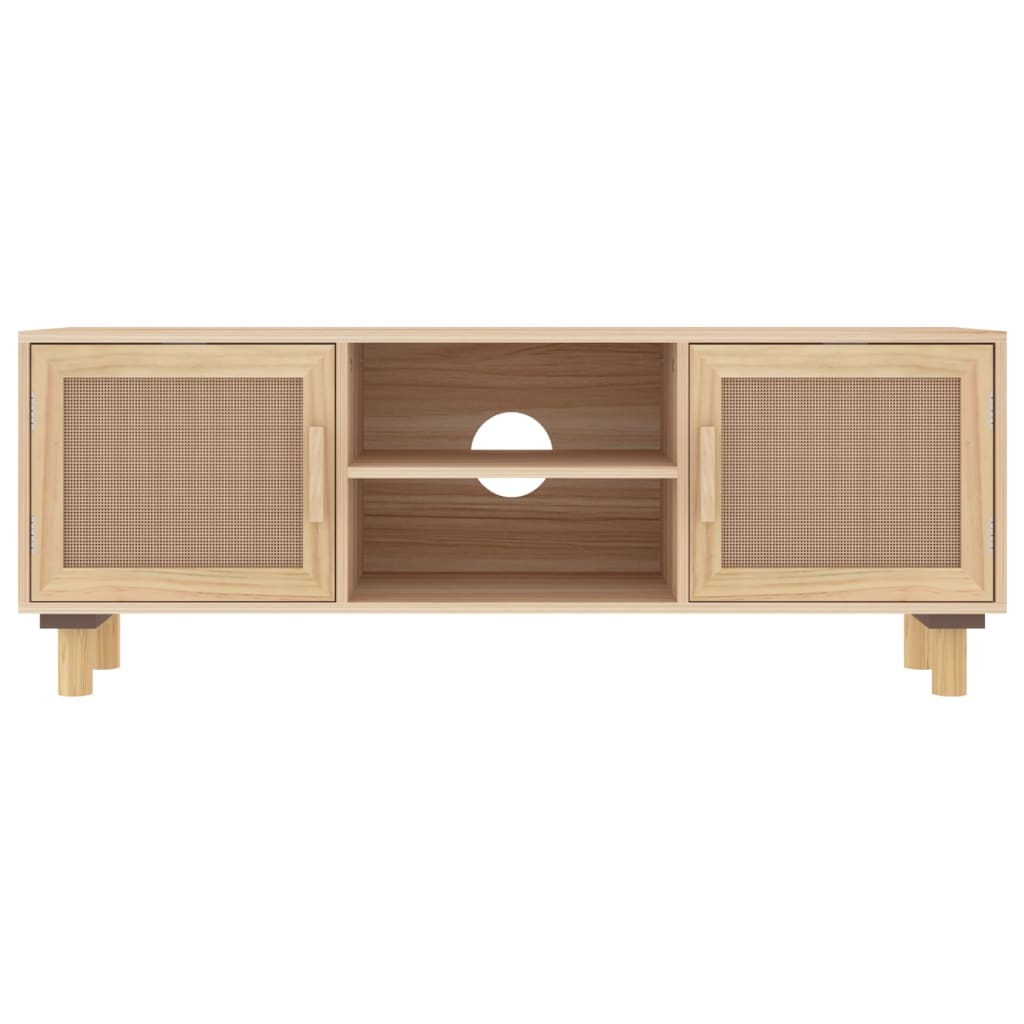 TV cabinet, brown, 105x30x40cm, pine and rattan