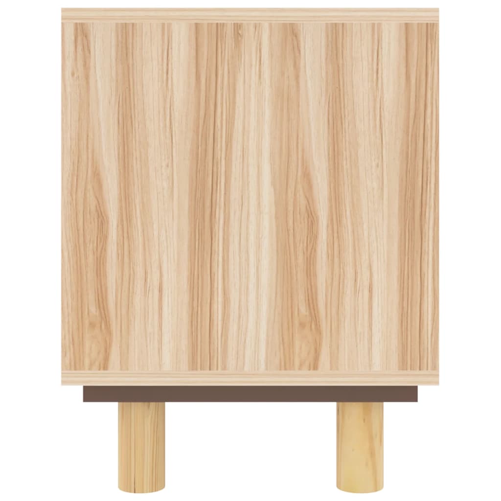 TV cabinet, brown, 105x30x40cm, pine and rattan