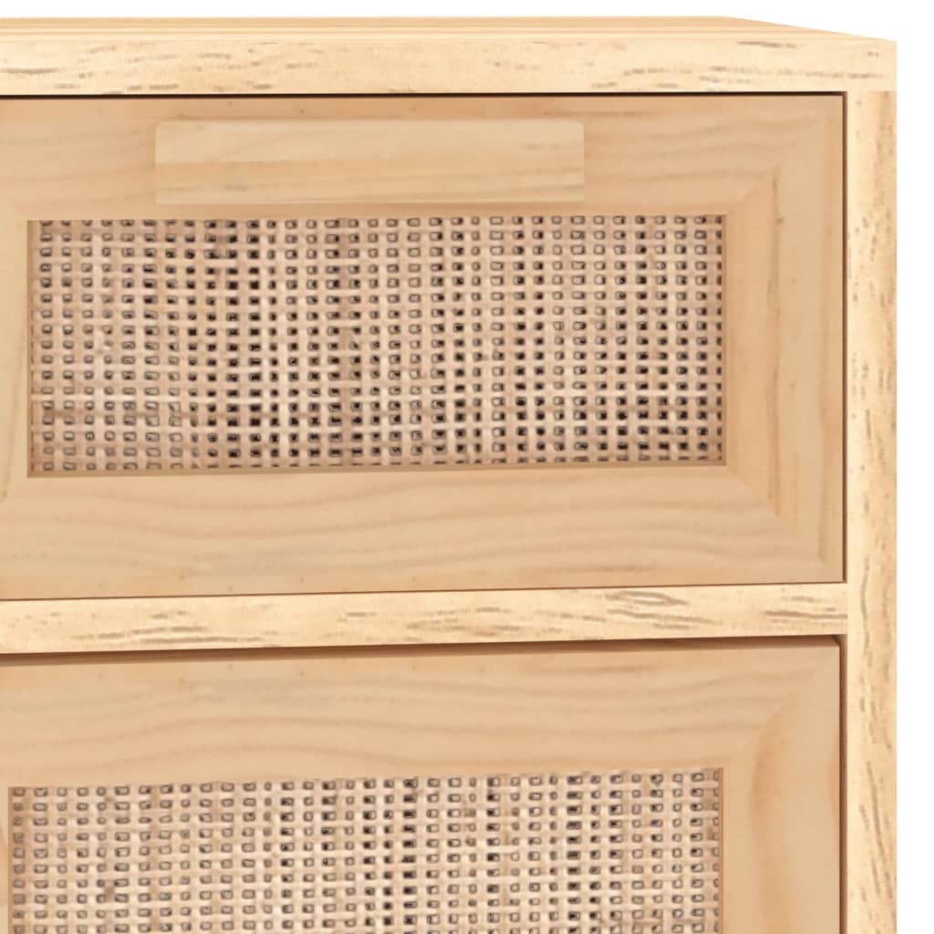 Sideboard, brown, 60x30x75cm, solid pine and rattan