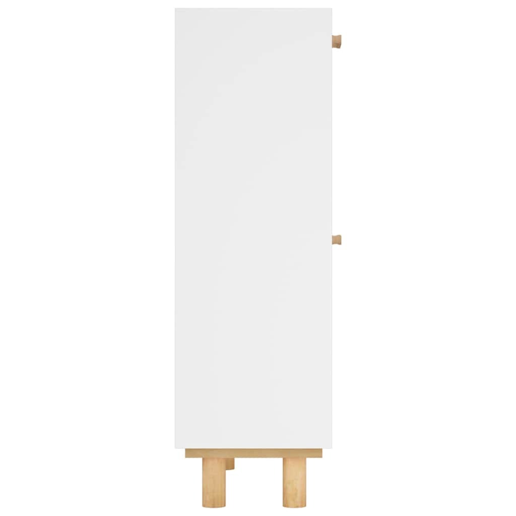 Shoe cabinet, white, 52x25x80cm, wood and rattan