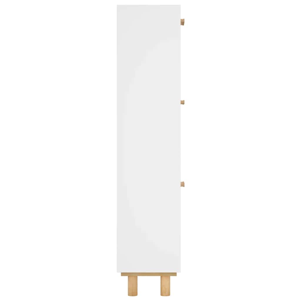 Apavu skapis, balts, 52x25x115cm, koks/rotangpalma