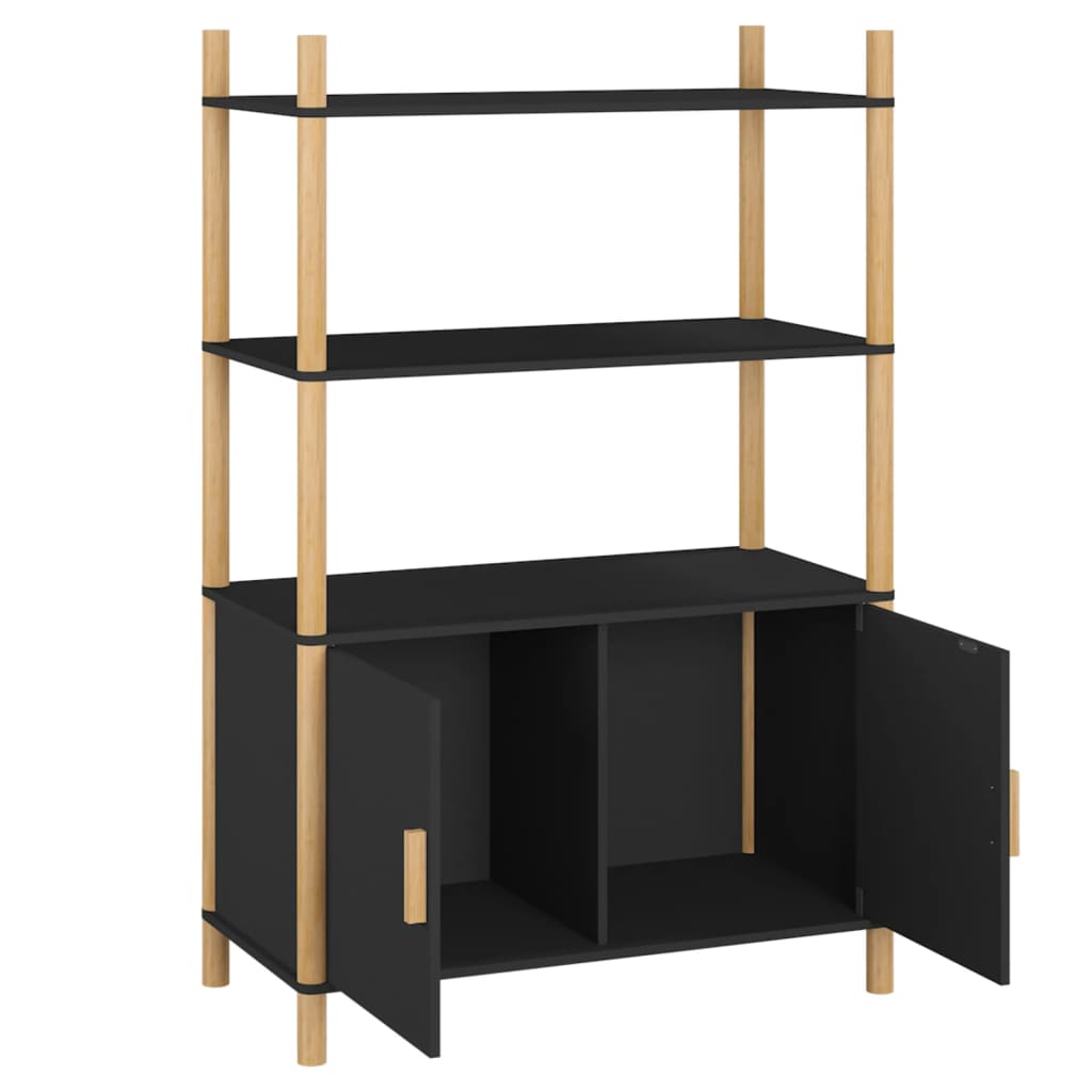 Chest of drawers, black, 80x40x121cm, engineered wood