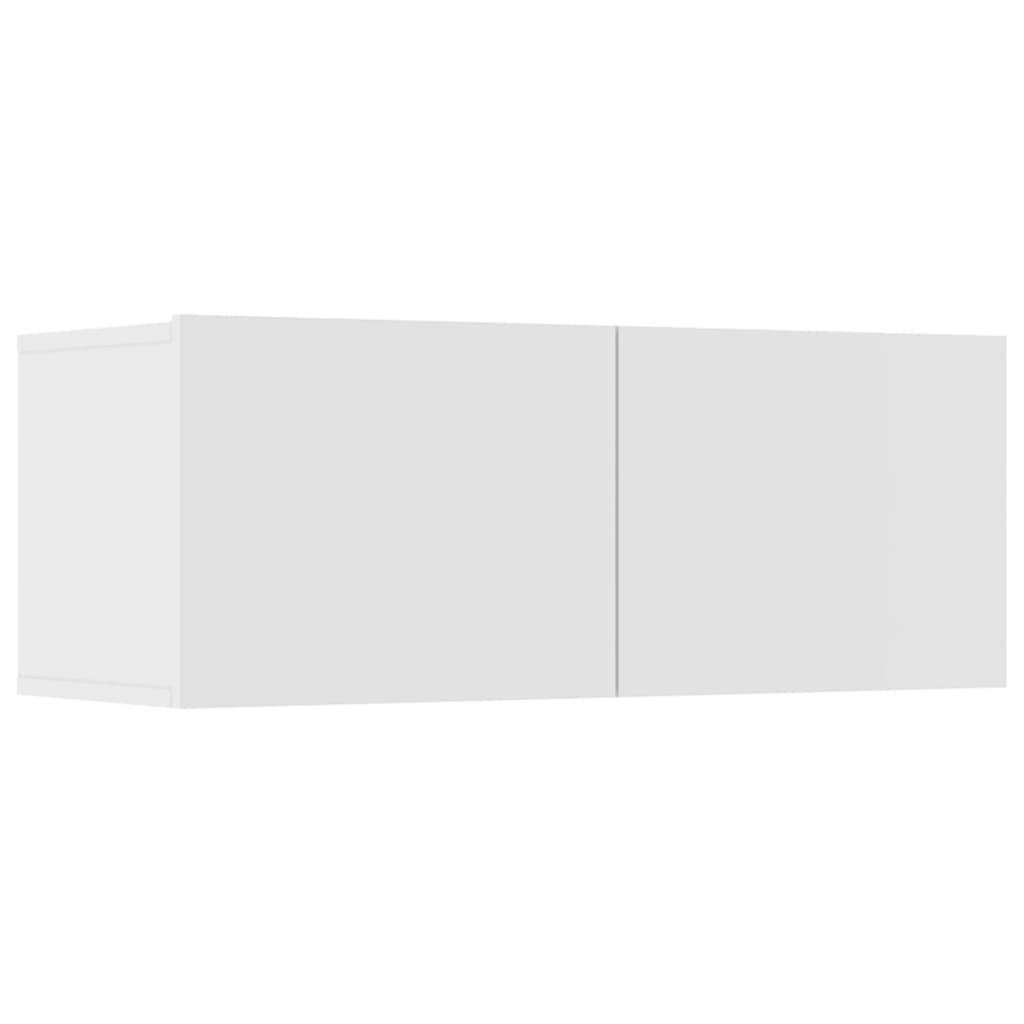 Televizoriaus spintelės, 4vnt., baltos, 80x30x30cm, mediena