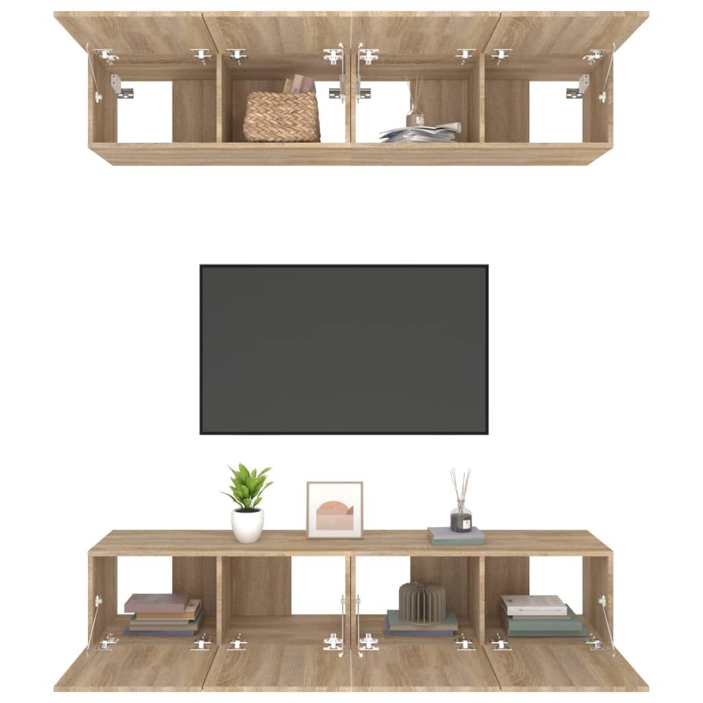 TV cabinets, 4 pcs, oak, 80x30x30cm, wood