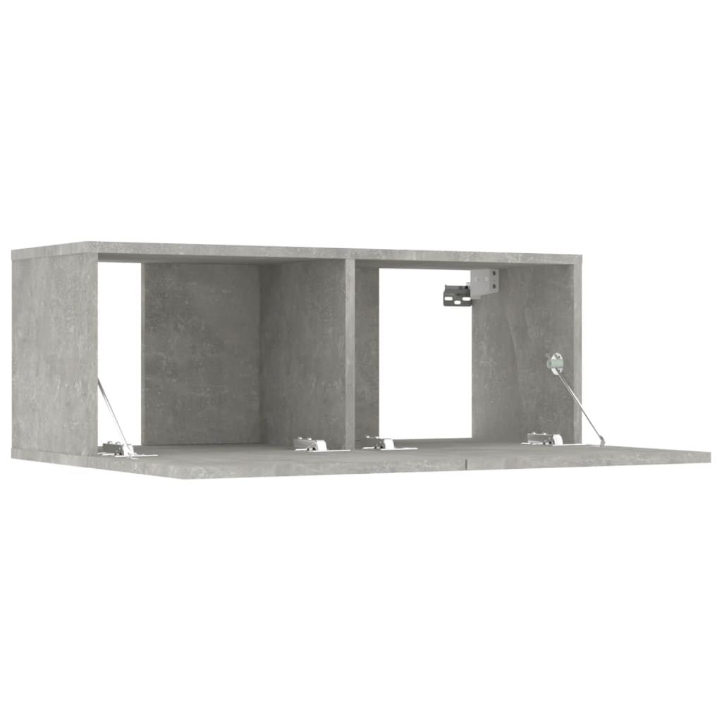 TV spintelės, 4vnt., betono pilkos, 80x30x30cm, mediena