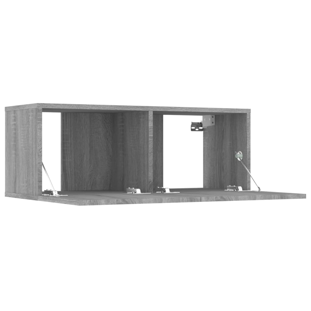 TV spintelės, 4vnt., pilkos ąžuolo, 80x30x30cm, mediena