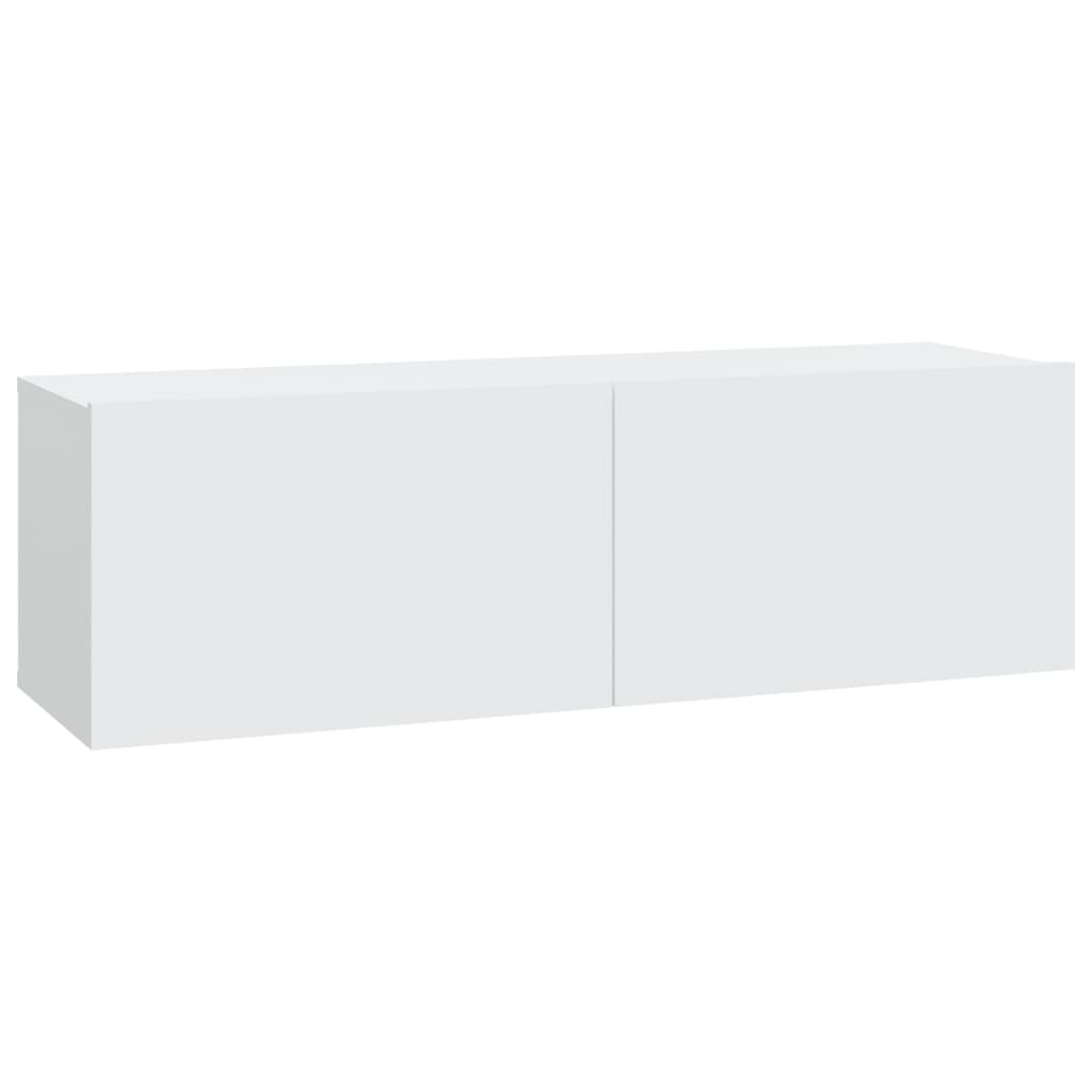Wall-mounted TV cabinets, 4 pcs., white, 100x30x30cm