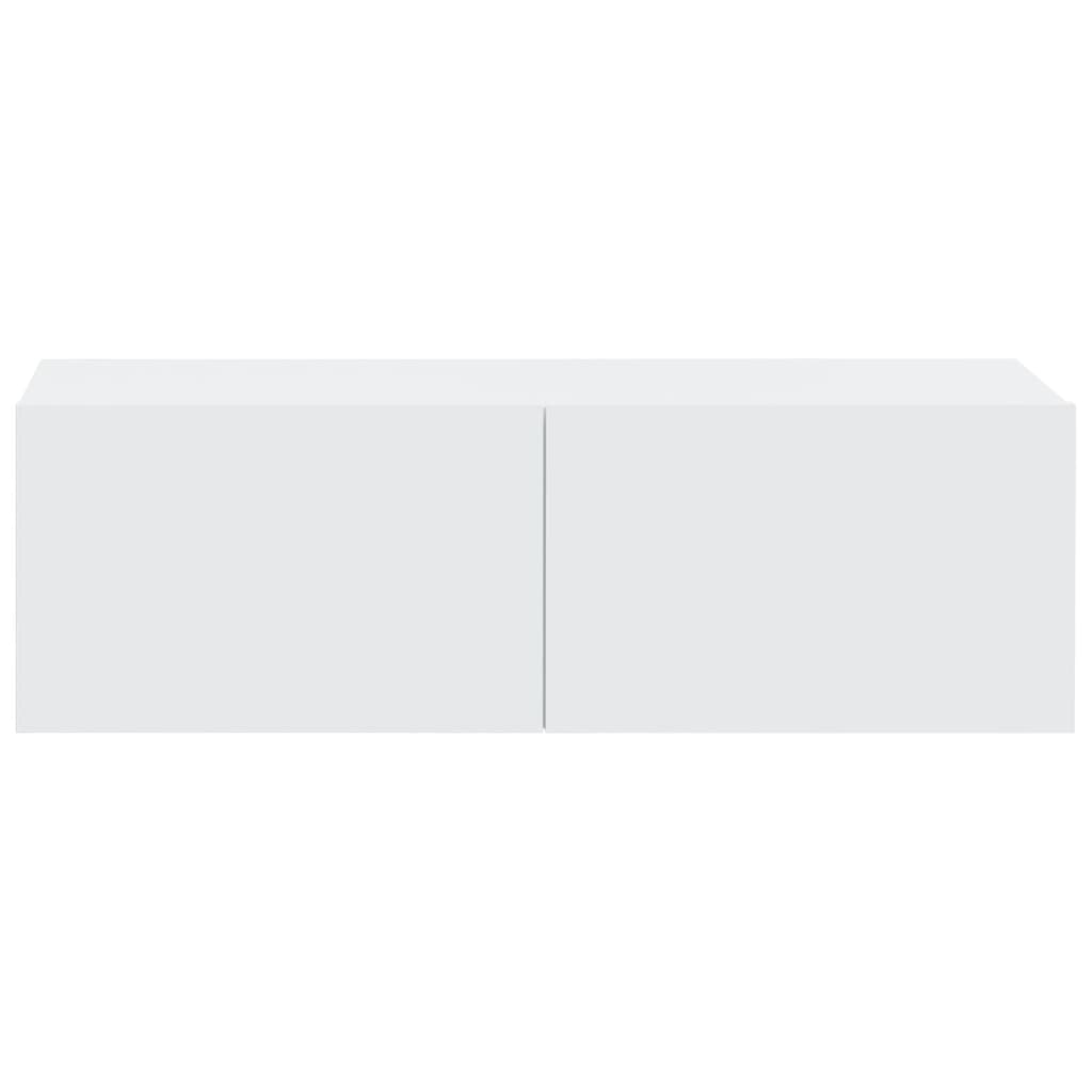 Wall-mounted TV cabinets, 4 pcs., white, 100x30x30cm