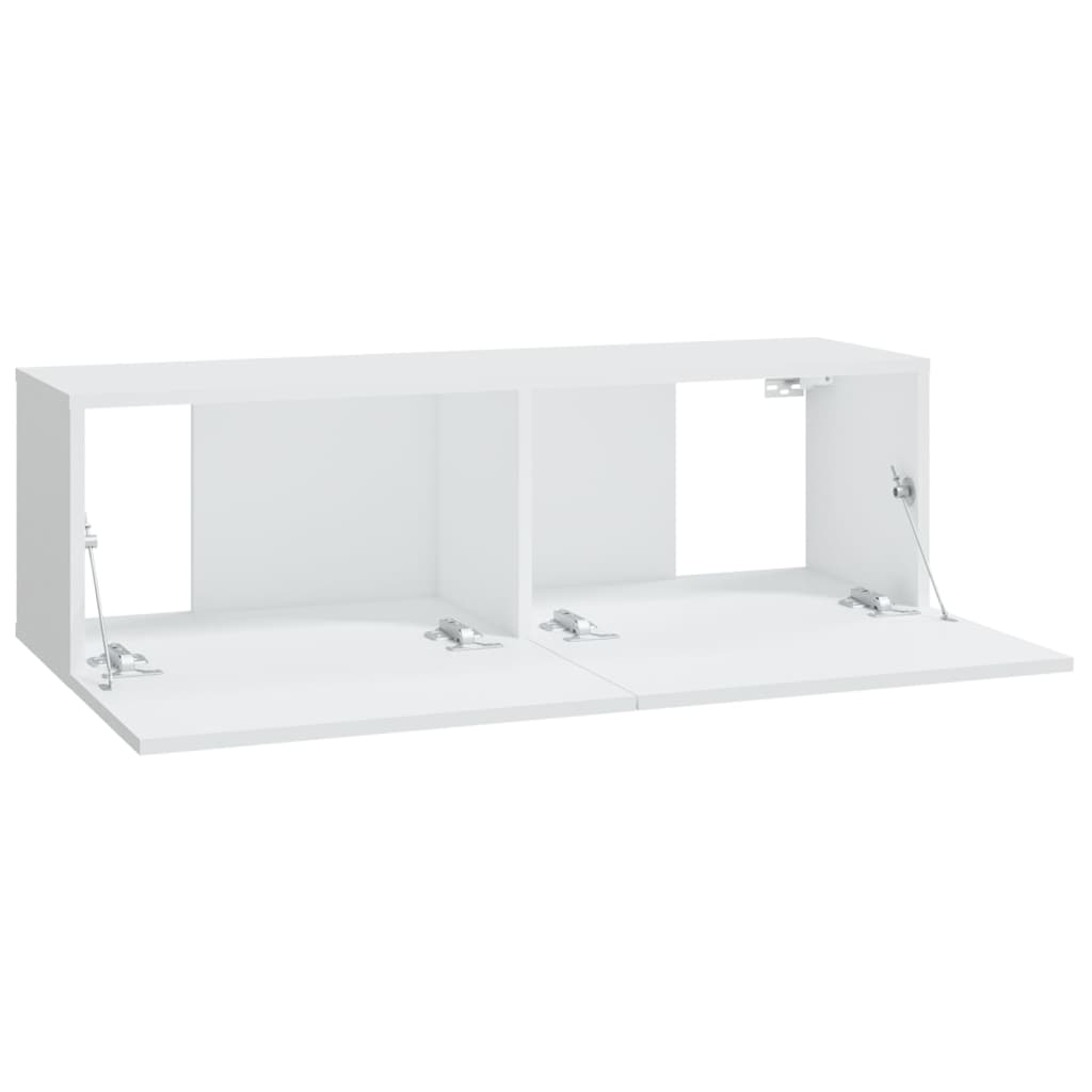Wall-mounted TV cabinets, 4 pcs., white, 100x30x30cm