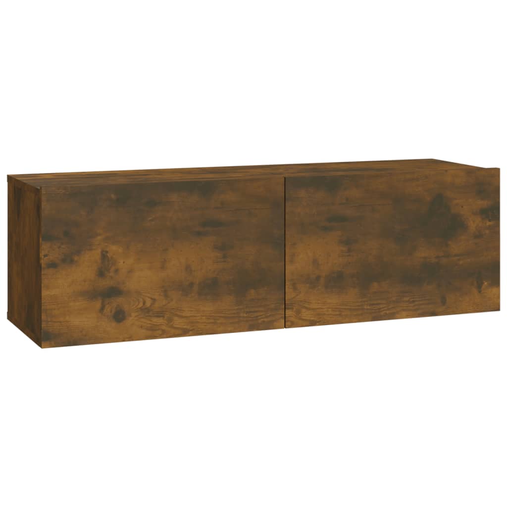 Wall-mounted TV cabinets, 4 pcs., smoky oak, 100x30x30cm