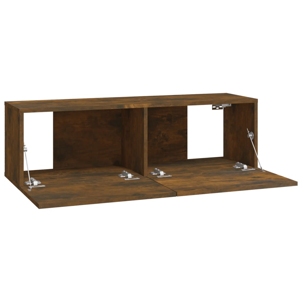 Wall-mounted TV cabinets, 4 pcs., smoky oak, 100x30x30cm