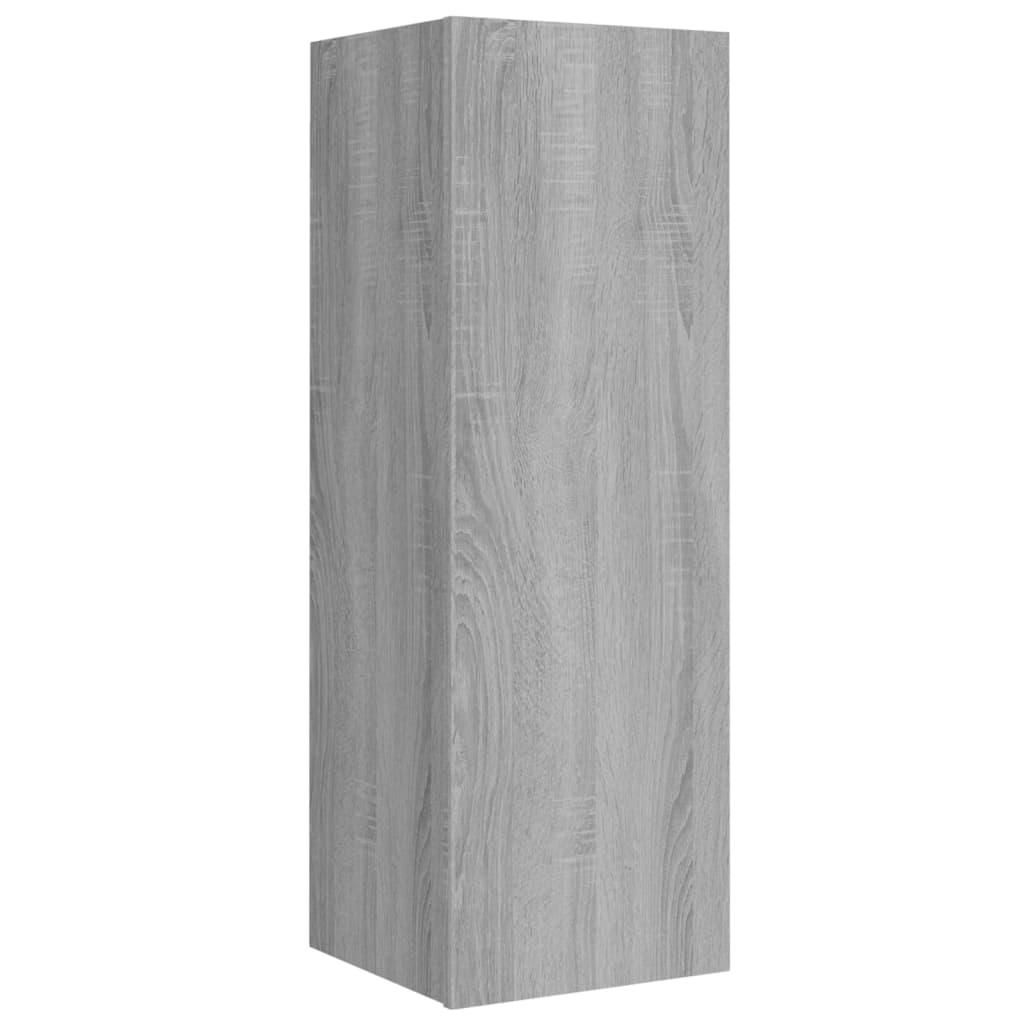 TV cabinet set, 4-piece, grey oak, wood