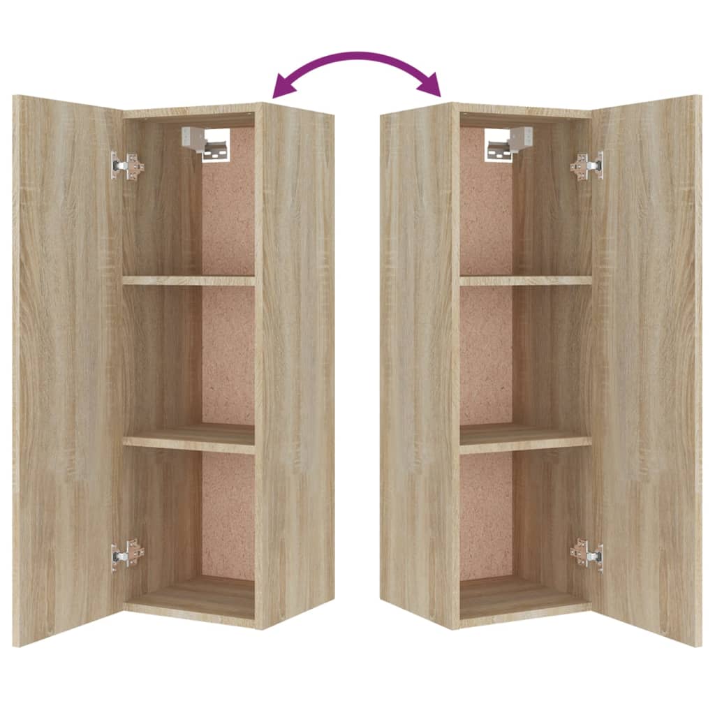 TV cabinet set, 8-piece, oak, wood