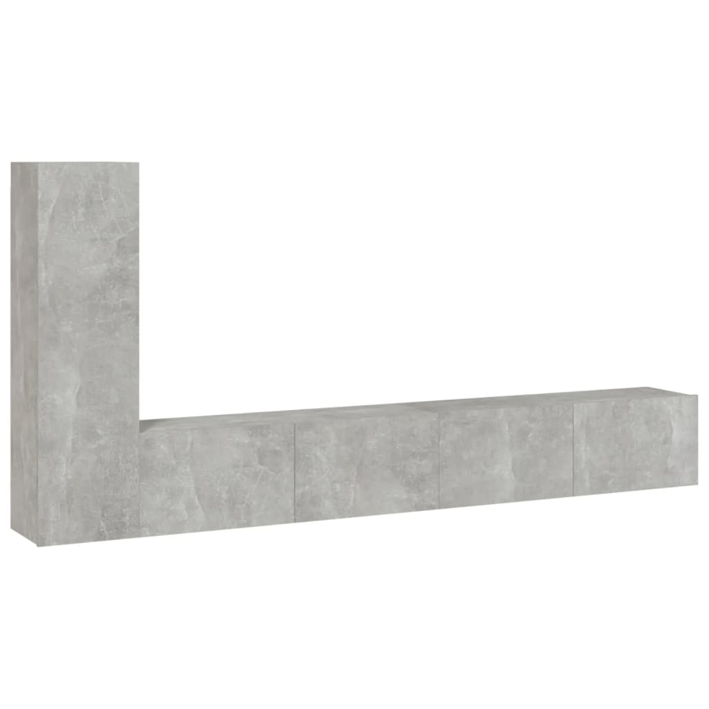 TV Cabinet Set, 3-Piece, Concrete Grey, Wood