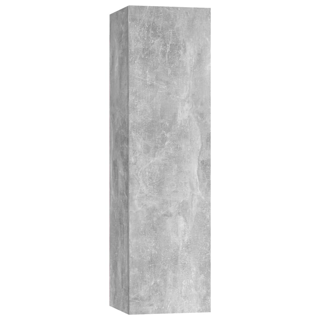 TV Cabinet Set, 3-Piece, Concrete Grey, Wood