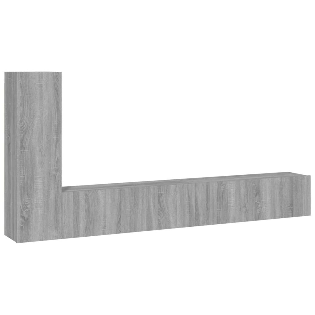 TV cabinet set, 3-piece, grey oak, wood