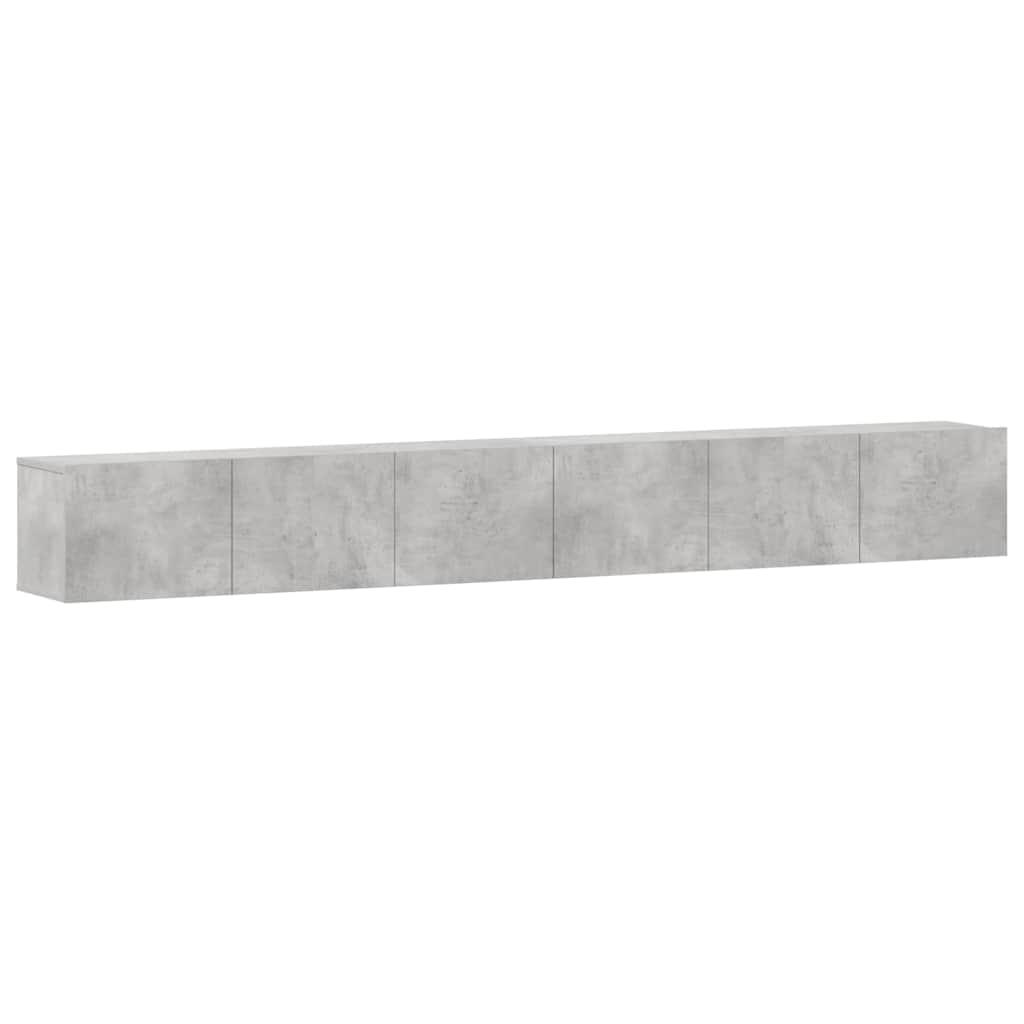 TV Cabinet Set, 3-Piece, Concrete Grey, Wood