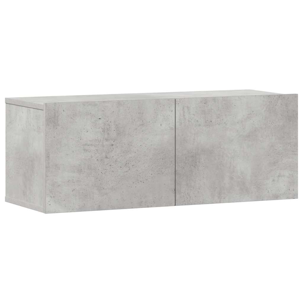 TV Cabinet Set, 3-Piece, Concrete Grey, Wood