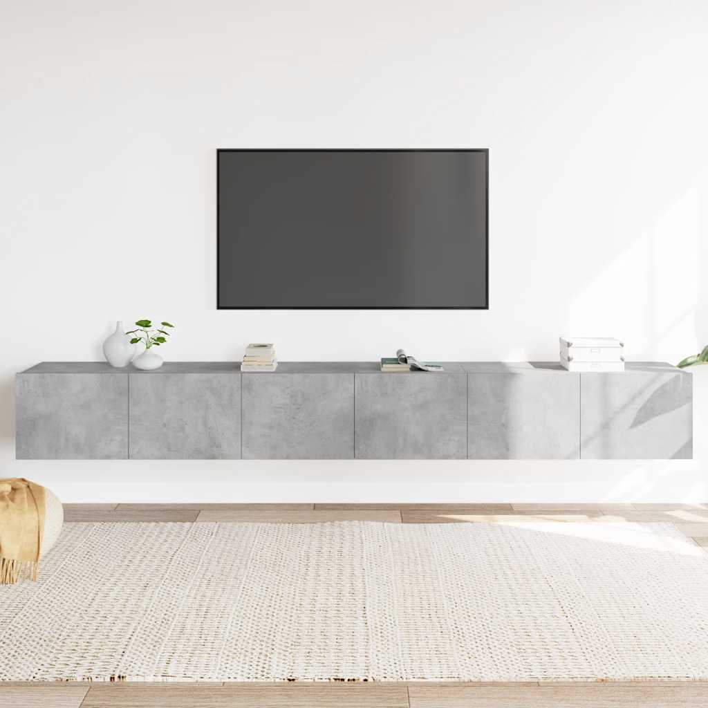 TV Cabinet Set, 3-Piece, Concrete Grey, Wood