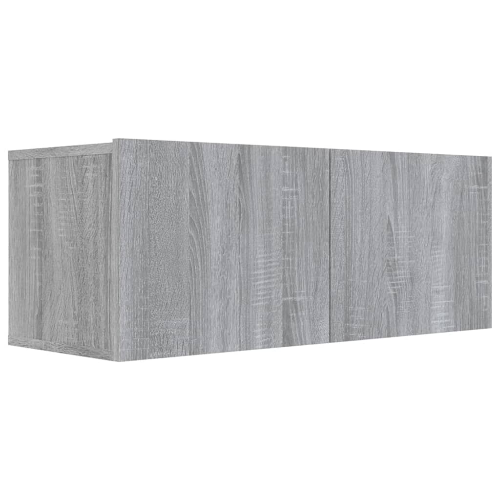 TV cabinet set, 3-piece, grey oak, wood