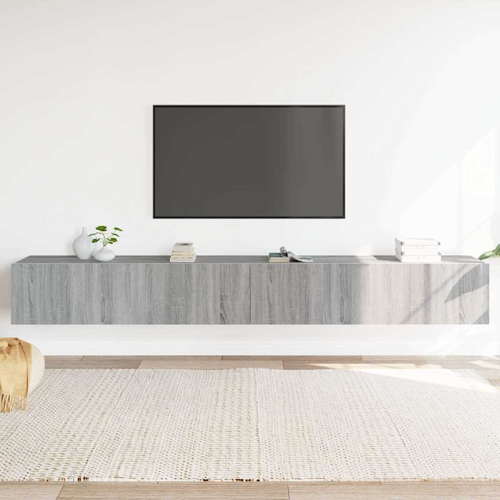 TV skapju komplekts, 3 daļas, pelēks ozols, koks