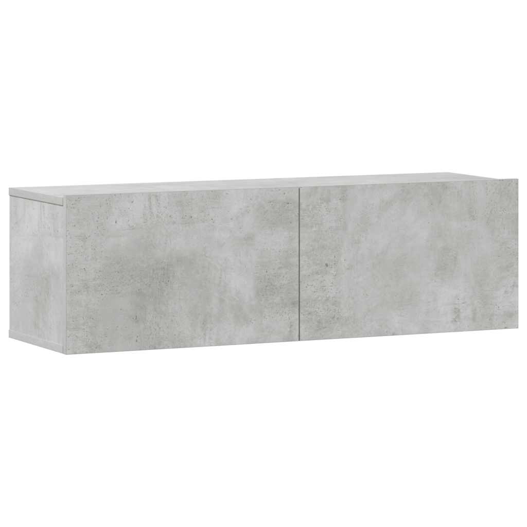 TV Cabinet Set, 3-Piece, Concrete Grey, Wood