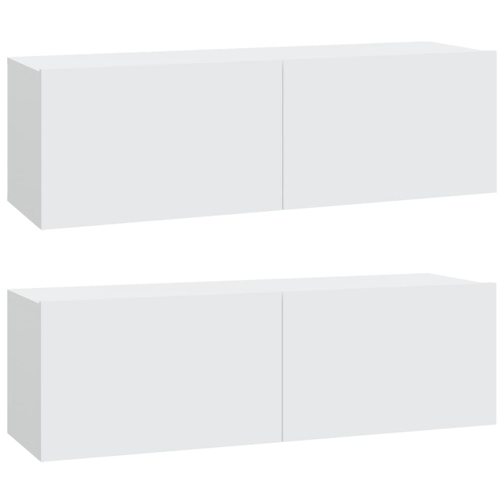 TV Cabinet Set, 6-Piece, White, Wood