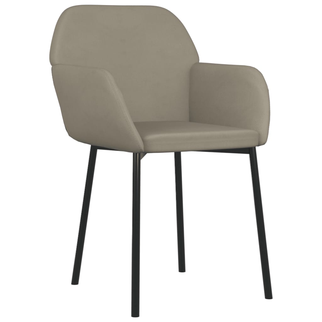 Dining chairs, 2 pcs., light gray, velvet