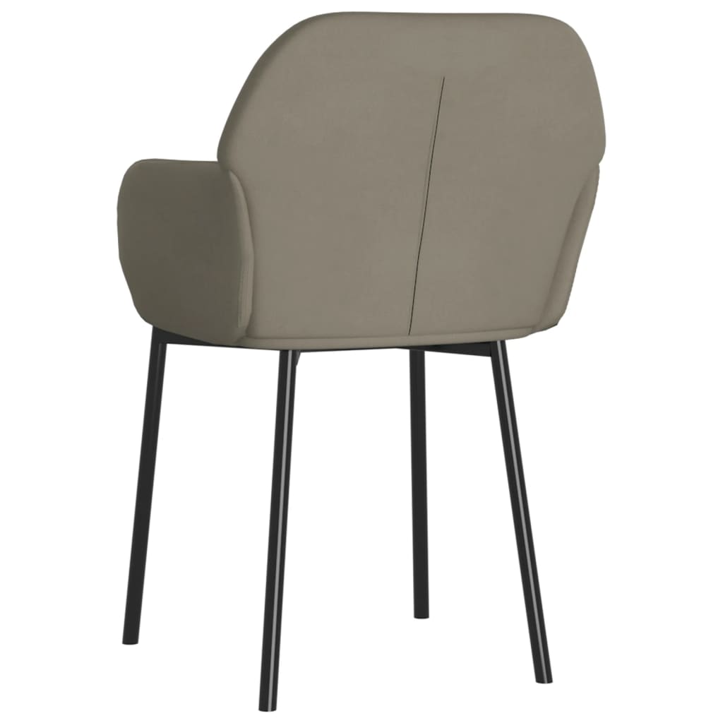Dining chairs, 2 pcs., light gray, velvet