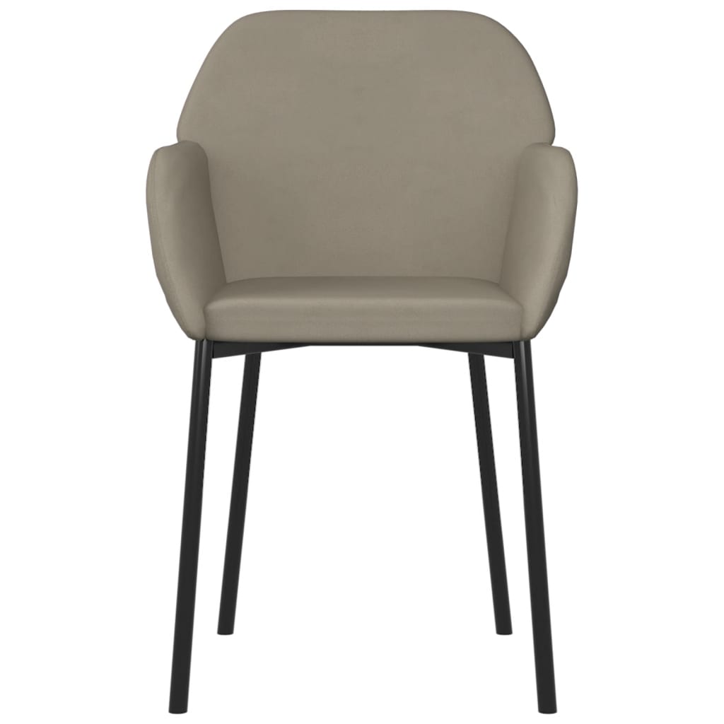 Dining chairs, 2 pcs., light gray, velvet
