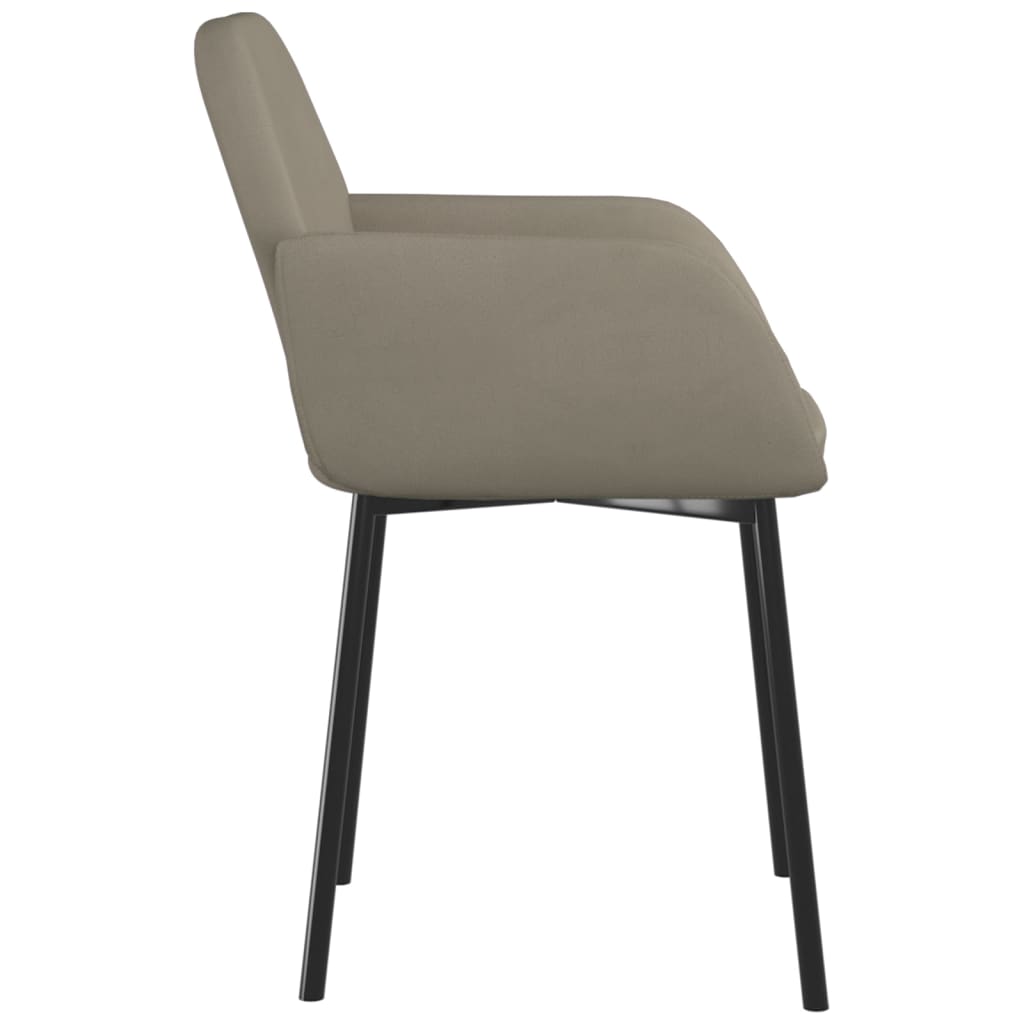 Dining chairs, 2 pcs., light gray, velvet