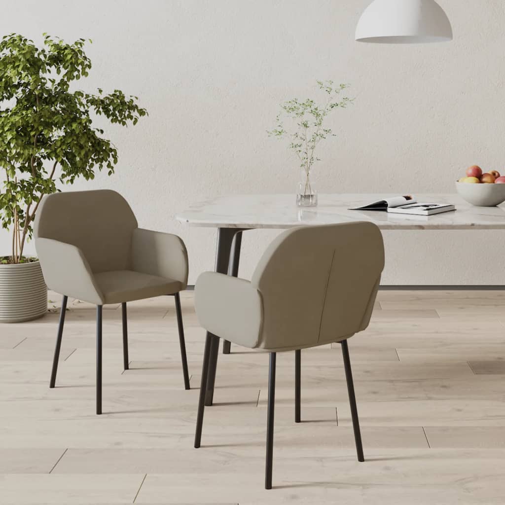 Dining chairs, 2 pcs., light gray, velvet