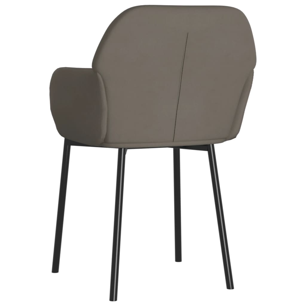 Dining chairs, 2 pcs., dark grey, velvet