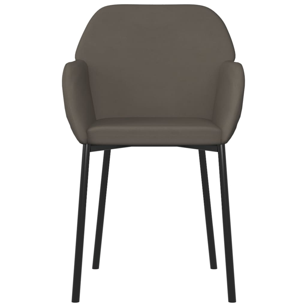 Dining chairs, 2 pcs., dark grey, velvet