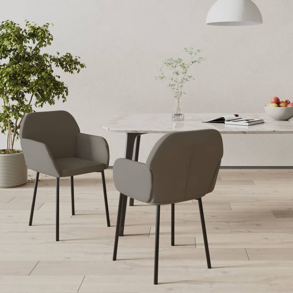 Dining chairs, 2 pcs., dark grey, velvet