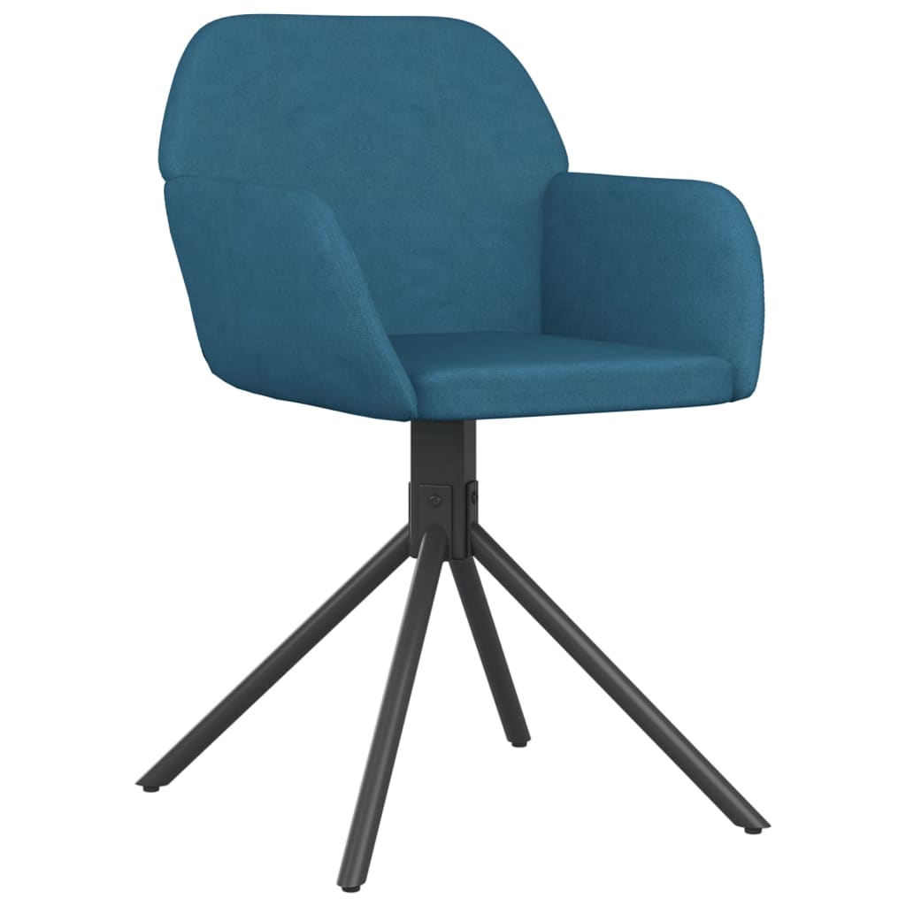 Swivel dining chairs, 2 pcs, blue, velvet