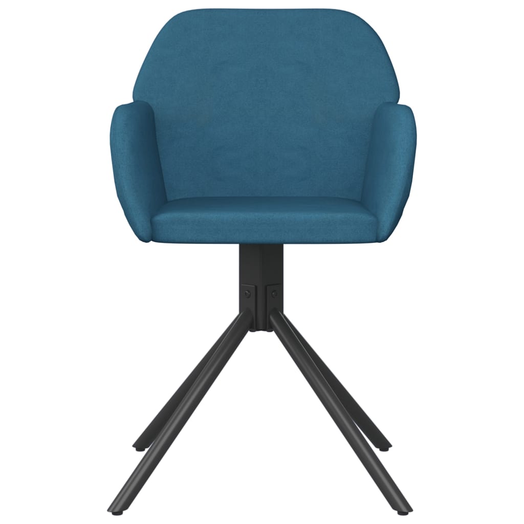 Swivel dining chairs, 2 pcs, blue, velvet