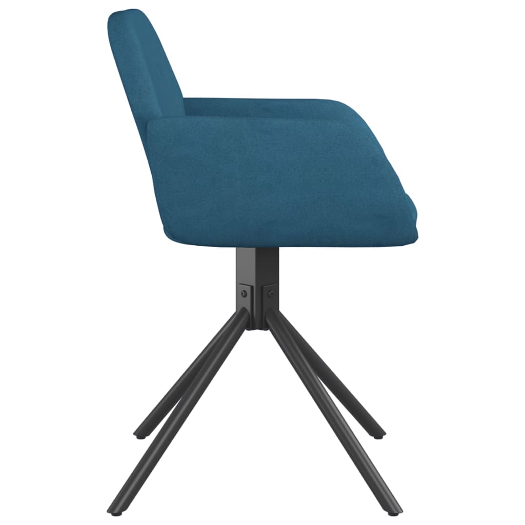 Swivel dining chairs, 2 pcs, blue, velvet