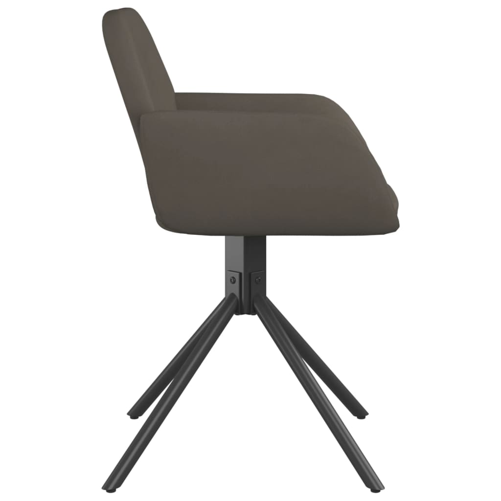 Swivel Dining Chairs, 2 pcs, Dark Grey, Velvet