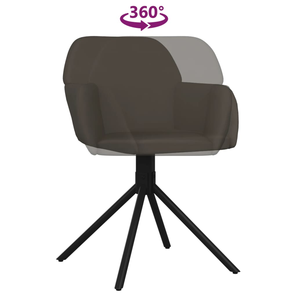 Swivel Dining Chairs, 2 pcs, Dark Grey, Velvet