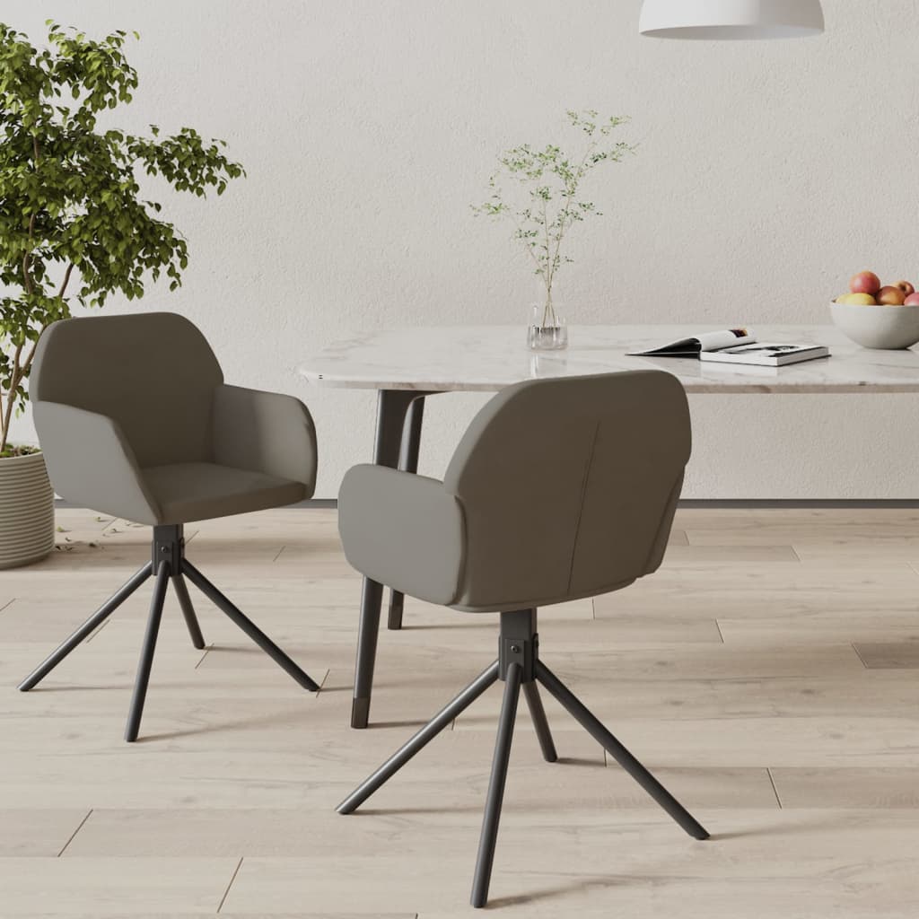 Swivel Dining Chairs, 2 pcs, Dark Grey, Velvet