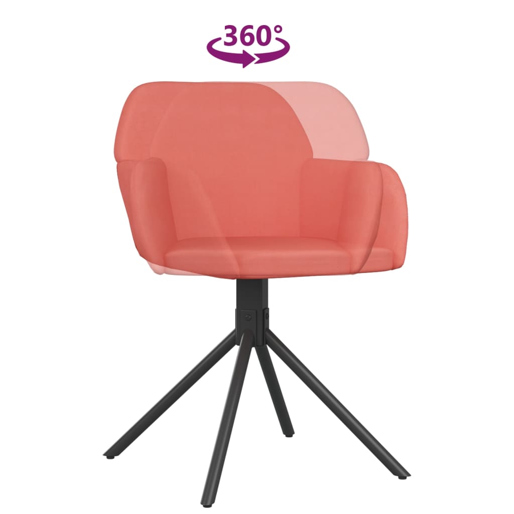 Swivel Dining Chairs, 2 pcs, Pink, Velvet